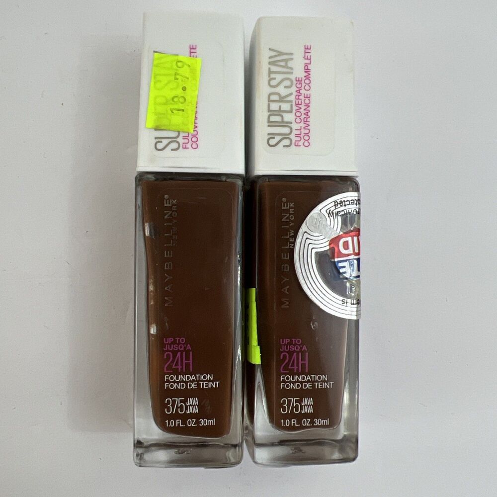 2x Maybelline SuperStay Foundation 24HR Full Coverage 375 Java Read